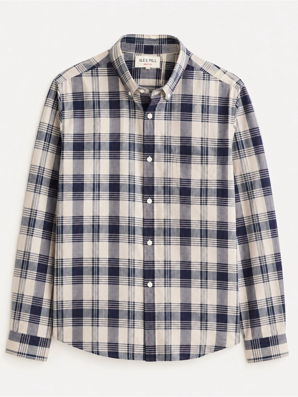 Alex Mill checked cotton flannel shirt beige plaid L